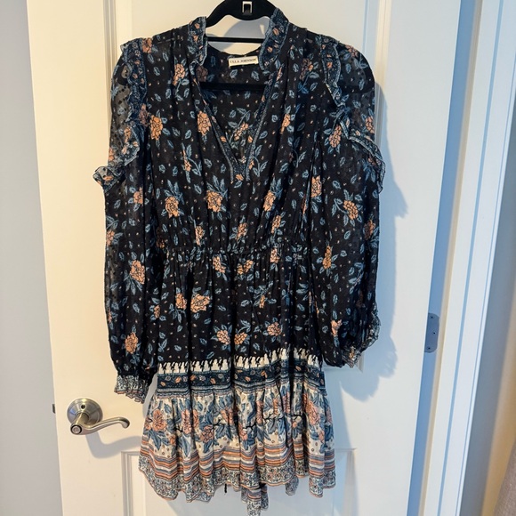 Ulla Johnson Dani black floral chiffon mini dress | 4 - Picture 5 of 12